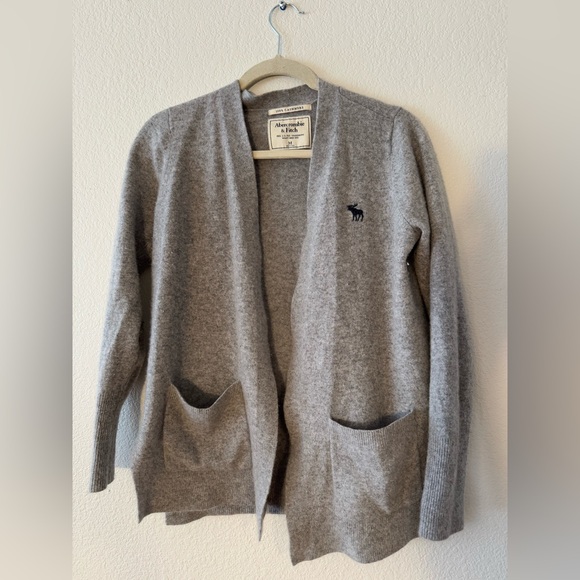Abercrombie 100% Cashmere Open Cardigan - Grey - size M - Picture 2 of 5